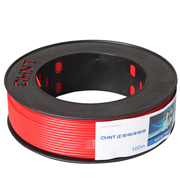 正泰(CHNT) 电线电缆 4平方 红色 100米单股铜照明电源线