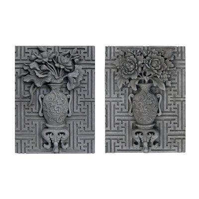 唐语中式砖雕墙面门头马头墙装饰 富贵平安45*60CM|TY-GY371